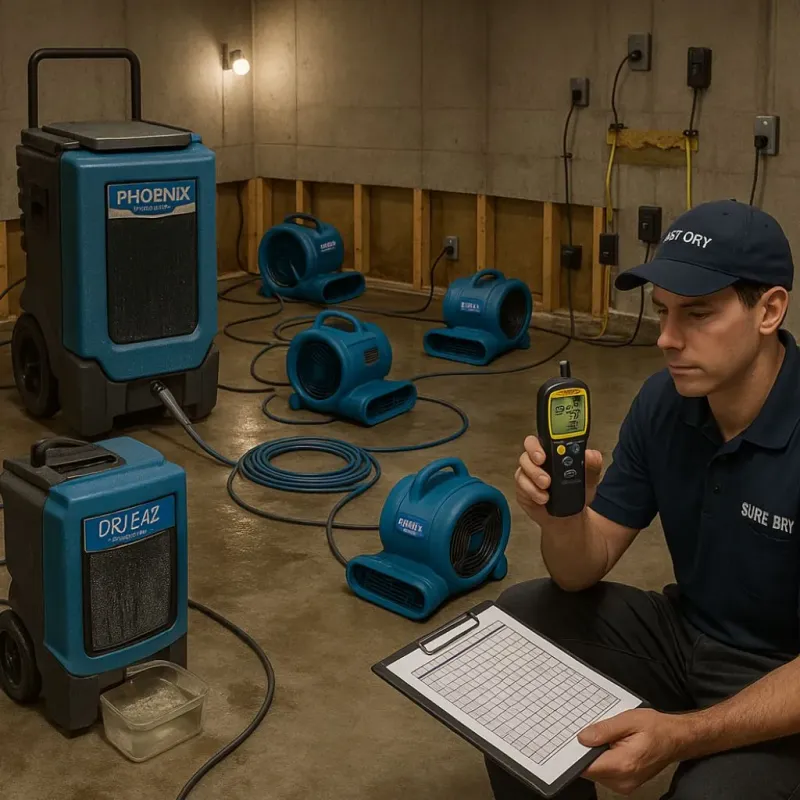 Structural Drying and Dehumidification process in Berwick, ME